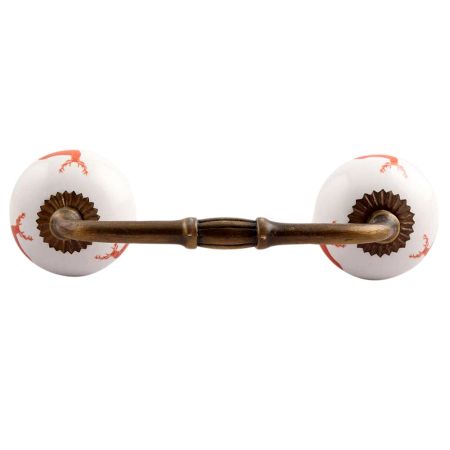 Peach Standing Rein Deer Pattern Ceramic Bridge Handle